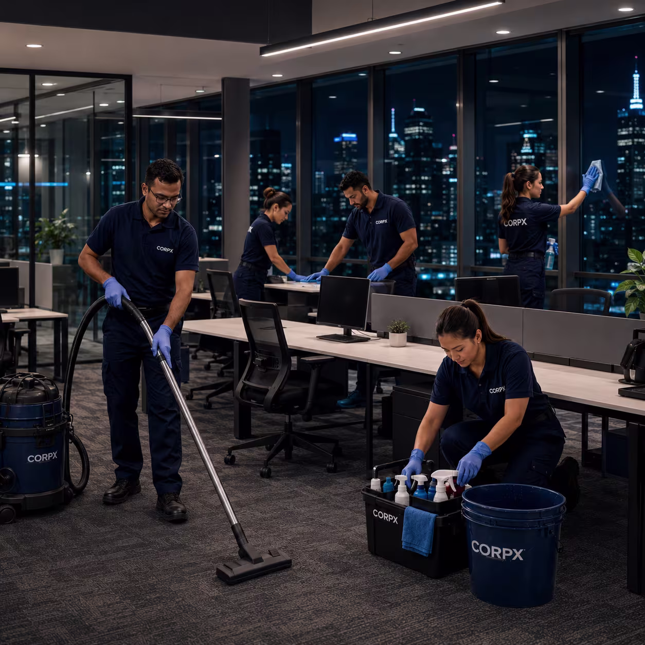CorpX deep cleaning crew on site in Pune