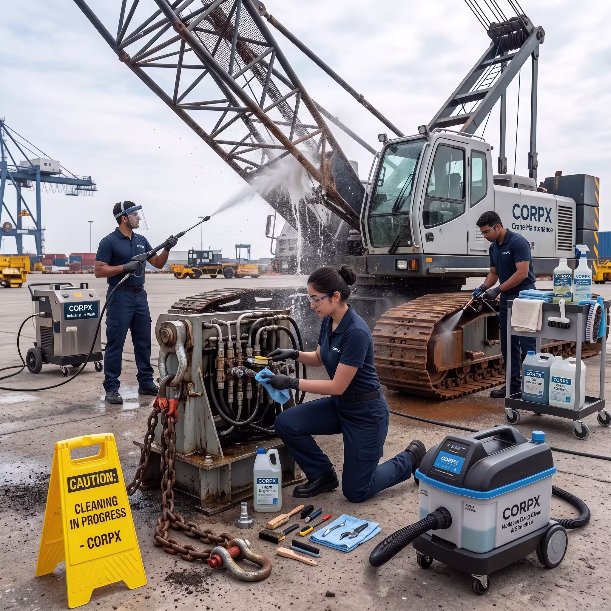 Industrial Crane Cleaning